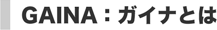 GAINA:ガイナとは